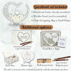 Rustic Wedding Guest Book Alternative, Drop Top Frame Hearts, Anniversary - Image 6