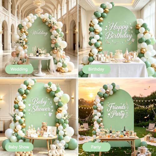 7.2FT Arch Backdrop Stand and Green Cover Set,Balloon Arch Stand - Image 4