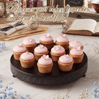 Wenqik Black Metal Cake Stand 16 Inch with Cutting & Spatula - Image 5