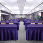 Wish Care 2 Pack Dark Purple Spandex Table Clothes for 6 Foot Rectangle Tables, 6FT Wrinkle Free Fitted Tablecloths Ruffles Design Table Cover for Party, Banquet, Wedding and Events - Image 7