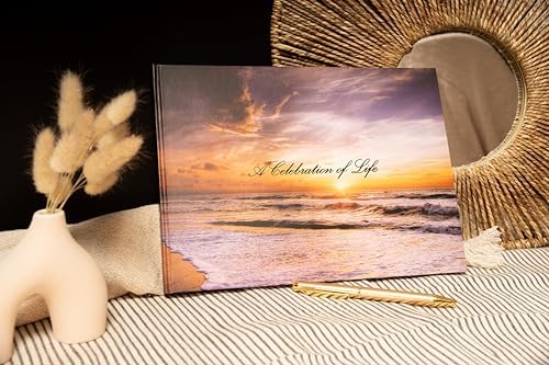 LIFETOO Ocean Funeral Guest Book w/Pen (12" x 8", 400+ Guests), Celebration of Life Guest Books, Memorial Service Guest Book Sign for Funerals | Guest Book for Funeral, Memory Book for Funeral Guest - Image 6