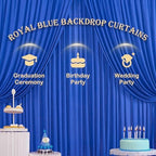 50ft x 12ft Wrinkle Free Royal Blue Backdrop Curtains for Parties, 10 Panels 12FT Long Photo Backdrop Drapes Silky Back Drop Cloth for Wedding Birthday Photography Background Decor - Image 4