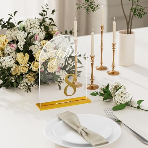 Arch Wedding Table Numbers 1-30 with Stands - 5.5x7 Inch, Clear - Image 6