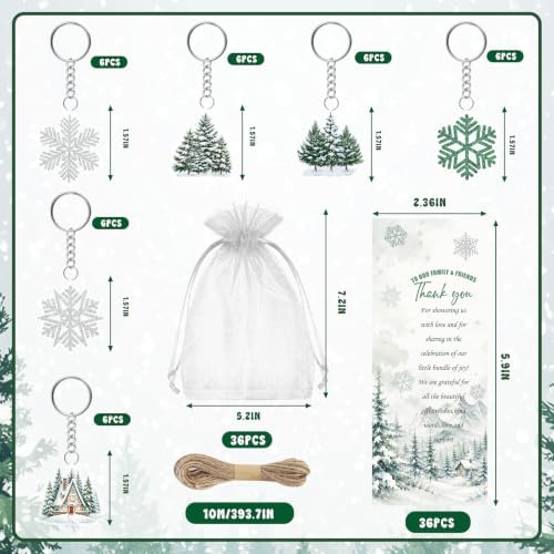 145 Pcs Baby It’s Cold Outside Baby Shower Favors for Guests Winter Wonderland Retractable Ballpoint Pens Keychains Thank You Cards Gift Bags & Twine Gender Reveal Party Souvenirs Bulk Party Prizes - Image 3