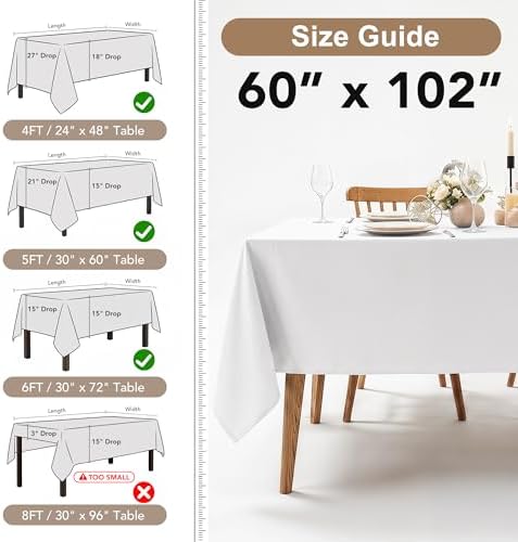 Fitable 8 Pack Rust Tablecloths 60x102 Inch for 6 Ft Rectangle Tables - Image 4