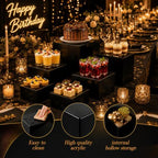 6 Pcs Food Risers for Display Party Buffet Riser Black(4",4",5",6",7",8") - Image 5