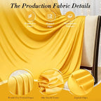 10 ft x 10 ft Wrinkle Free Yellow Backdrop Curtain for Parties, Yellow Polyester Photo Backdrop Drapes,Thick Background 2 Panels 5ft x 10ft for Baby Shower Wedding Birthday Party Backdrop Stand - Image 5