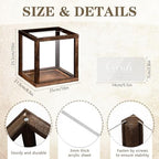 Menkxi Clear Wedding Card Box with Slot 10 x 10 x 8.5 Large Acrylic Card Box for Party Wooden Envelope Holder with Sign for Wedding Quinceanera Birthday Baby Shower Decorations(Rustic Brown,Wood) - Image 2