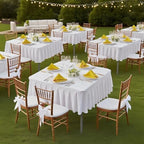 Wish Care 4 Pack White Spandex Tablecloths for 34x34 Inch Square Tables, Stretch Fitted Table Clothes with Pleated Ruffle Skirt for 34” Table, Wrinkle Free and Elastic, for Party Kitchen Home Dining - Image 4