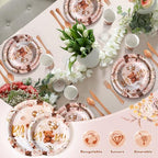 FillTouch 350 Pcs Bear Disposable Plates, Fall Baby Shower Tableware Set - Image 5