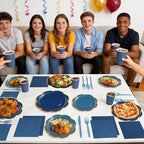 350Pcs Navy Blue Paper Plates and Napkins Party Supplies for 50 Guests - Image 7