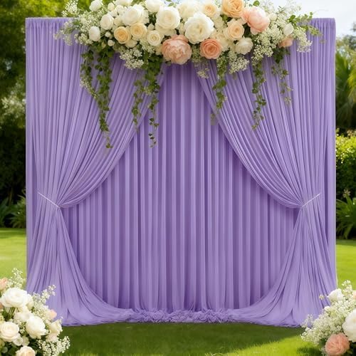 20x10ft Lavender Backdrop Curtain Panels for Parties - Wrinkle Free Polyester Photo Curtain Backdrop Wedding Back Drop Fabric Drapes for Party Decorations Background for Photography - Image 7