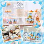 Funnymoom 24 Sets Baby Shower Bottles Favors for Guests Glass 100 ml Milk Jar with Ribbons and Stickers Decorations for Gender Reveal Newborn Centerpiece Party Favor (Blue,It's A Boy) - Image 6
