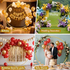 Nisoger 7.2FT Round Backdrop Stand, Circle Gold Balloon Wedding Arch Frame - Image 6