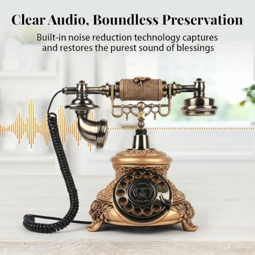 Retro Audio Guest Book Wedding Phone, FESTRING Audio Guestbook, Golden - Image 3