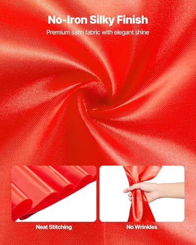 VEVOR Satin Chair Sashes Bows, Chair Ribbon Ties Back Sash, 7 x 108 inch, Wedding Reception Decoration, for Wedding Ceremony Baby Shower Party Events Banquet Cover Decoration (Red, 100pcs) - Image 3