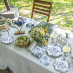 Newtay 250 Pcs Blue Floral Disposable Paper Plate Napkins - Image 5