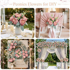 50Pcs Artificial Peonies Flowers, 4’’ - Dusty Pink - Image 4