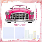 Wesiti 1 Set Large 1950s Photo Prop Party Decoration Convertible Cardboard Cutout Standup Havana Nights Party Decoration 50s Photo Backdrop Decor for Havana Night 50s Parties Supply(Rose Red,Retro) - Image 3