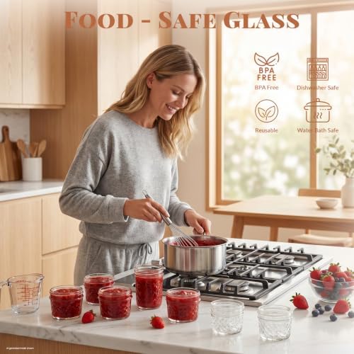 CycleMore 40 Pcs 4oz Crystal Mini Mason Jars, Silver Separable Lids - Image 5