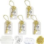 100 PCS Bridal Shower Favors Key Bottle Openers,Wedding Favors,Gifts,Decorations or Souvenirs for guests Bulk ,Bridal Shower Party Favors with Card Tag and Chains (Gold) - Image 2