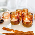 Amber Tea Light Holder - 24pcs - Vintage Glass Tealight Candle Holders by Kate Aspen, Home Décor Table Decoration Favors Gifts for Wedding, Bachelorette, Bridal Shower & Baby Shower Party by KateAspen