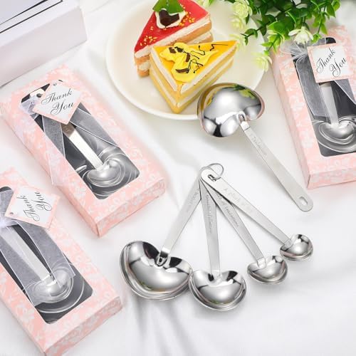25 Set Pink Heart Shaped Measuring Spoons Stainless Steel, Elegant - Image 6