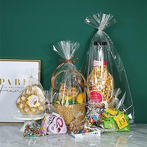 100Pcs 20"x30" Cellophane Treat Bags for Gift Baskets Thcik Cello Gift Bags - Image 3