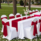 MDS® Pack of 100 Satin Chair Sashes for Wedding & Events – Apple Red - Image 6