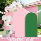 Pink and Green Arch Backdrop Covers Set of 2(7.2Ft, 6Ft), Spandex Fitted Chiara Arch Stand Covers Backdrops for Wedding Baby Shower Birthday Graduation Photo Booth Props(Only Cover) - Image 3