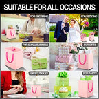 EUSOAR Tiny Pink Gifts Wrap Bags, 50 Pack 4x2.75x4.5 inches Shopping Bags with Handles Bulk, Merchandise Retail Wrapping Bags for Wedding, Craft Grocery, Boutique, Party Favor, Business - Image 5