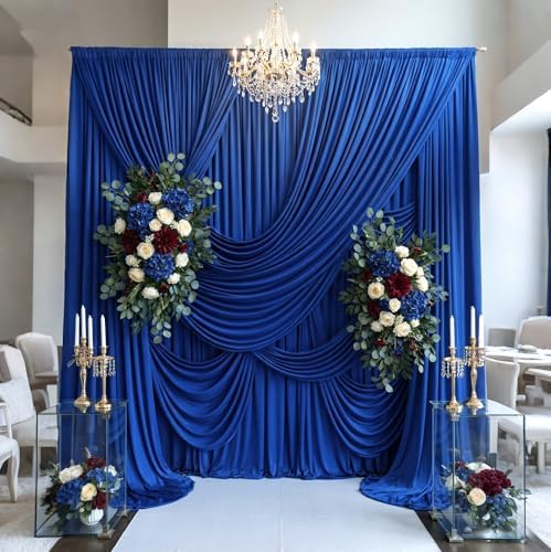 10ft×15ft Royal Blue Backdrop Curtain for Wedding Parties by PartyVillage
