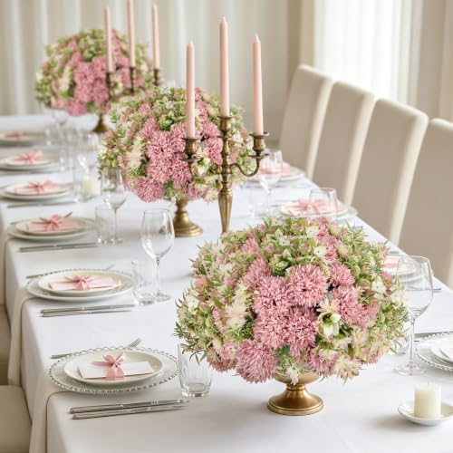 Dusty Pink Artificial Flowers 24 Bundles Silk Floral with Stems - Image 4