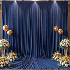 10x12ft Navy Blue Backdrop Curtain Panels for Parties - Wrinkle Free Polyester Photo Curtain Backdrop Wedding Back Drop Fabric Drapes for Party Decorations Background for Photography by WishCare