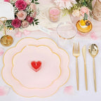 ejonirinjonir 180pcs Fancy Pink and Gold Plastic Plates for Wedding Showers - Image 2