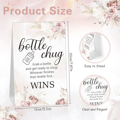 Trelaco 12 Pcs Baby Shower Bottle Chug Game, Boho, Brown - Image 2