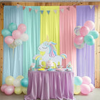 10x7ft Unicorn Backdrop Curtains-Pastel Rainbow Backdrop Photography Background for Girls Birthday Party,Baby Shower,Classroom,Back-to-School Decor-Wrinkle-Free Reusable Fabric,Easy to Hang - Image 6