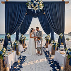20ft x 12ft Wrinkle Free Navy Blue Backdrop Curtain for Parties, Silky Photo Backdrop Drapes 12FT Long Back Drop Cloth for Wedding Birthday Photography Background Decor - Image 4
