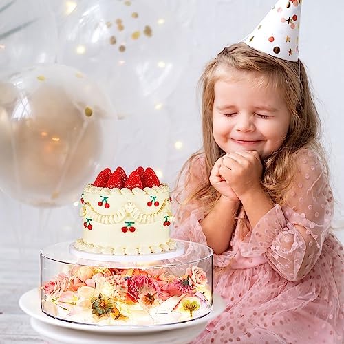 Sunnyray 2 Pcs Acrylic Cake Stands for Dessert Table Clear Fillable Cake Riser Cupcake Tier with LED Strings for Birthday Wedding Holiday Party Display(10", 14") - Image 6