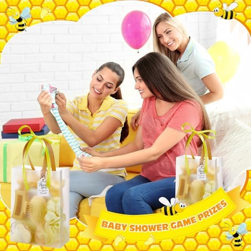 74Pcs Baby Shower Prizes for Game Winners Baby Shower Favors Gifts including Headband Hair Brush Jewelry Box with Gift Bag for Baby Shower Game Prizes Wedding Bridal Shower Favors (Yellow) - Image 5