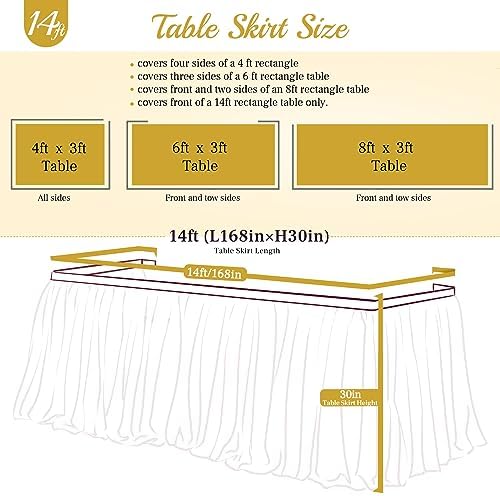 14ft Green Table Skirt Tulle Tutu Table Clothes for Birthday Boy Girl Baby Shower Gender Neutral Graduation, Hawaiian Jungle Luau Themed Party, Animal Safari Theme Party Decorations - Image 5