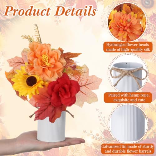 Zeyune 6 Set Artificial Centerpiece, Yellow, Orange, Red, Stylish Style - Image 3