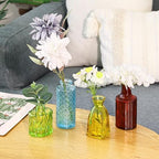36 Pack Colorful Glass Bud Vase Set, Small Colored Vintage Vases - Image 7