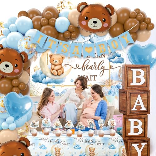 DataMoon We Can Bearly Wait Baby Shower Decorations for Boy - Image 2