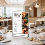 PPH-Sisy Acrylic Sign Holder 8.5x11 Double-Sided Silver Picture Frames Clear Sign Holder for Flyer Holder Menu Holder Wedding Table Number Holder Photo Frame - 6 Pack - Image 2