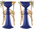 MDS Pack of 75 Chiffon Chair Sashes for Wedding & Event Décor - Navy Blue by MDS