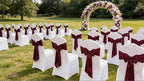 Satin Chair Sashes Bows 50 Pack Universal Polyester Chair Ribbons for Wedding Anniversary Retirement Party Birthday Engagement Banquet Graduation Outdoor Events Decor (Burgundy, 50 pcs) - Image 5
