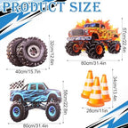 4 PCS Large Monster Truck Birthday Decorations, Monster Truck Party Decorations Cardboard Cutouts, Big Wheel Race Truck Theme Birthday Party Decor for Backdrop Yard Signs Standup Photo Booth Props - Image 5