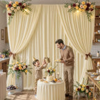 30x10FT Backdrop Curtains with Rod Pockets - Wrinkle Free Photo Stage Backdrop 6 Panels Curtains Drapes for Photography Wedding Party Baby Shower Decorations (Champagne) - Image 7
