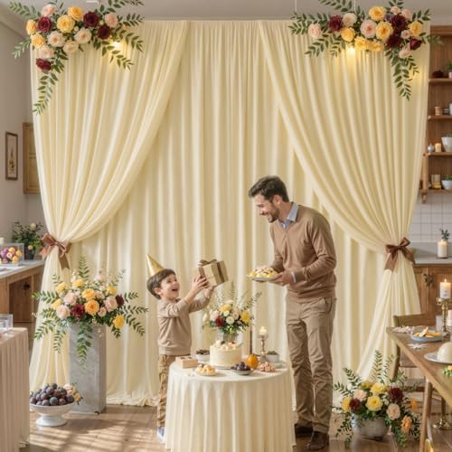 30x10FT Backdrop Curtains with Rod Pockets - Wrinkle Free Photo Stage Backdrop 6 Panels Curtains Drapes for Photography Wedding Party Baby Shower Decorations (Champagne) - Image 7